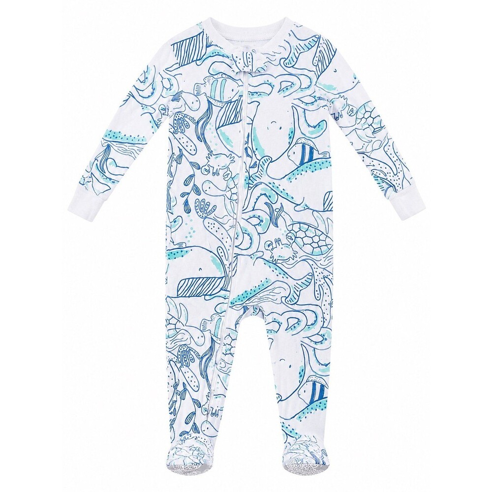 Carter’s Just One You 12M Footed Zip Sleeper Pajamas Ocean Sea Life Print